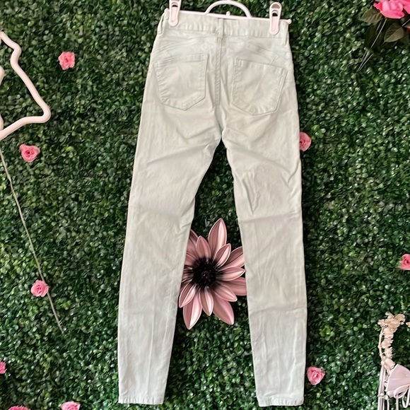 Mint Green Size 0-1 Low Rise/Push Up Denim Skinny Jean with Pockets - Picture 3 of 4